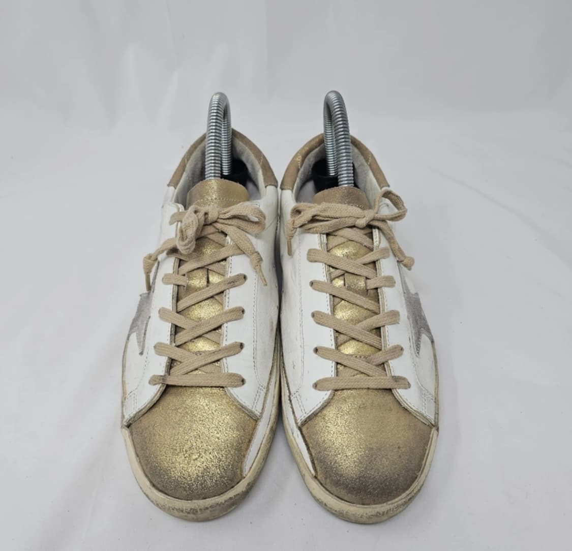 정품 골든구스 슈퍼스타 화이트 골드 스니커즈 39 상품이미지3