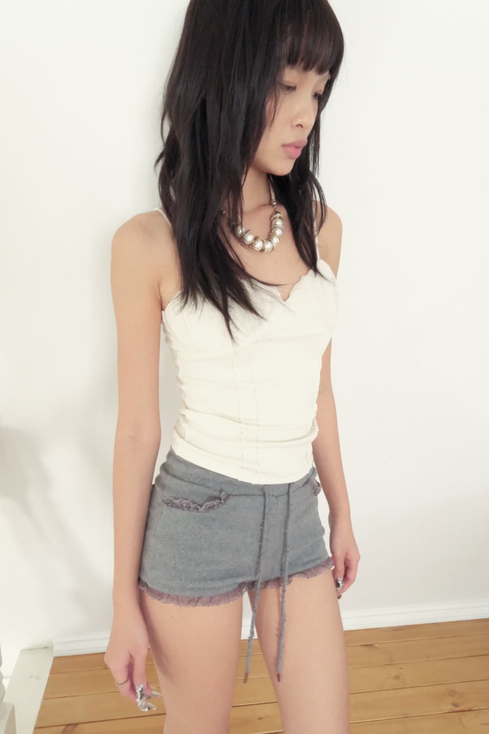 루즈슬립오버 푸딩 레이스 숏츠 상품이미지4