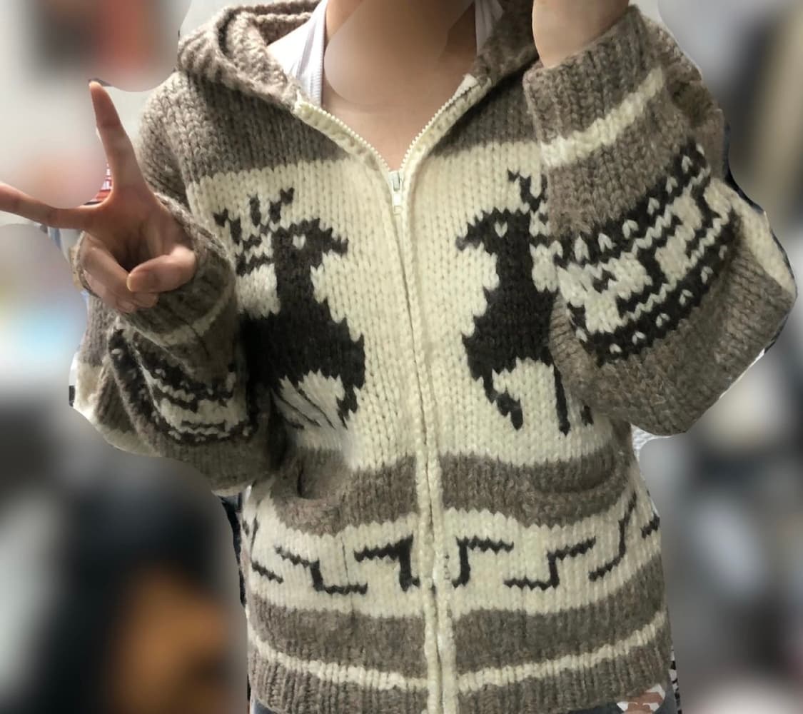 빈티지 밀크 브라운 코위찬 후드 자켓 상품이미지5