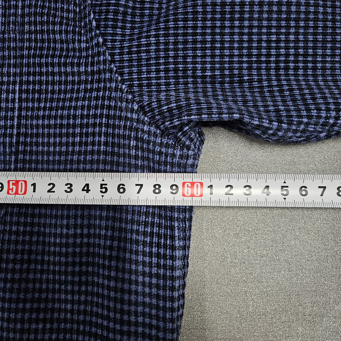 에디바우어 오버핏 네이비 체크 코듀로이 셔츠 상품이미지6