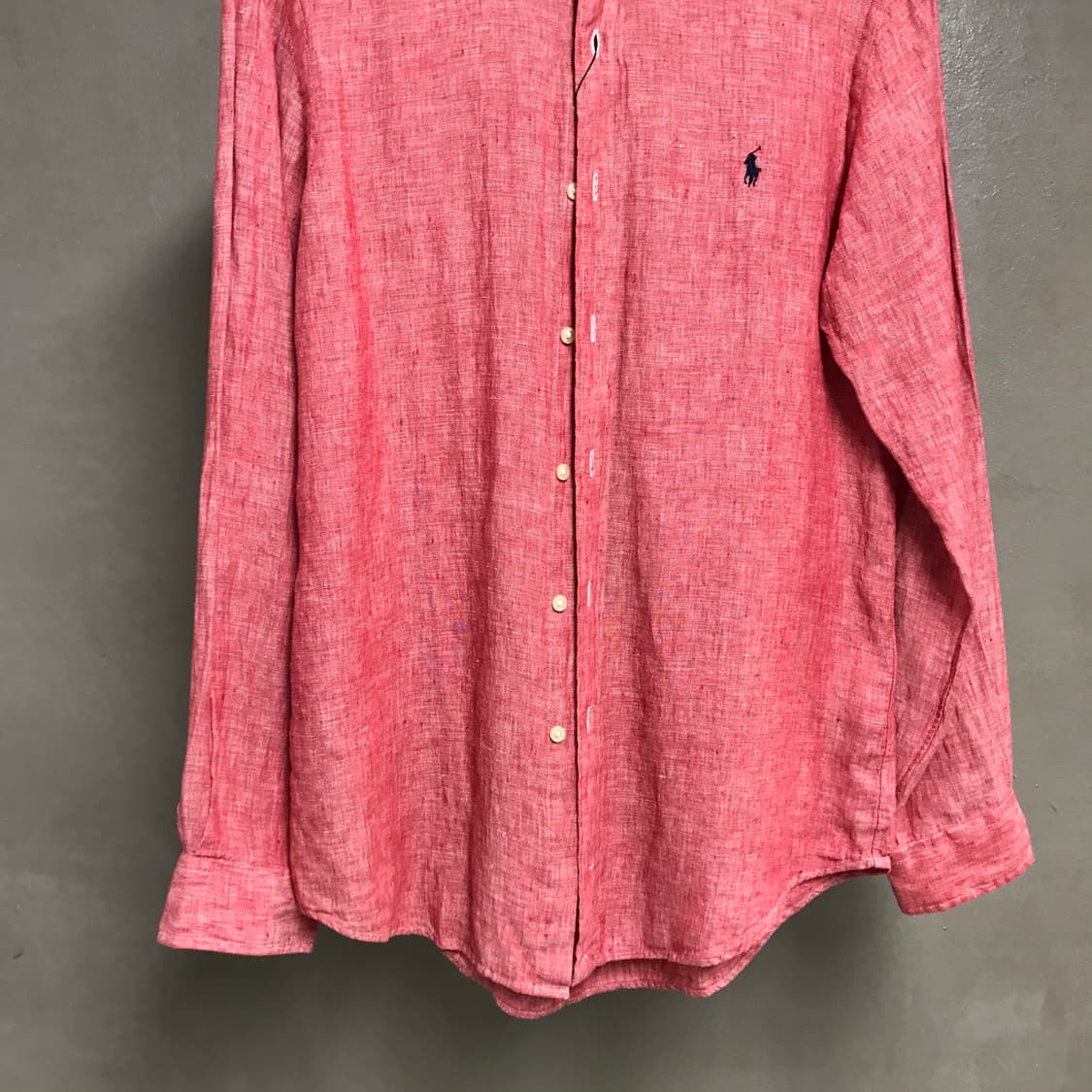 폴로 랄프로렌 린넨 셔츠 레드 S 상품이미지3