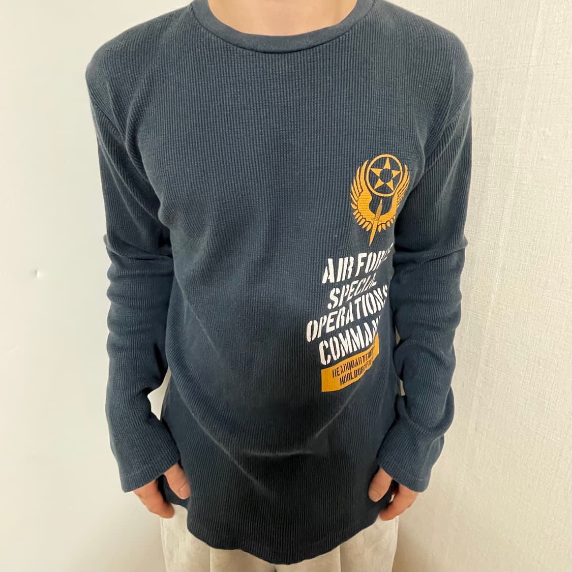 AVIREX NAVY WAFFLE LONG SLEEVE 상품이미지1
