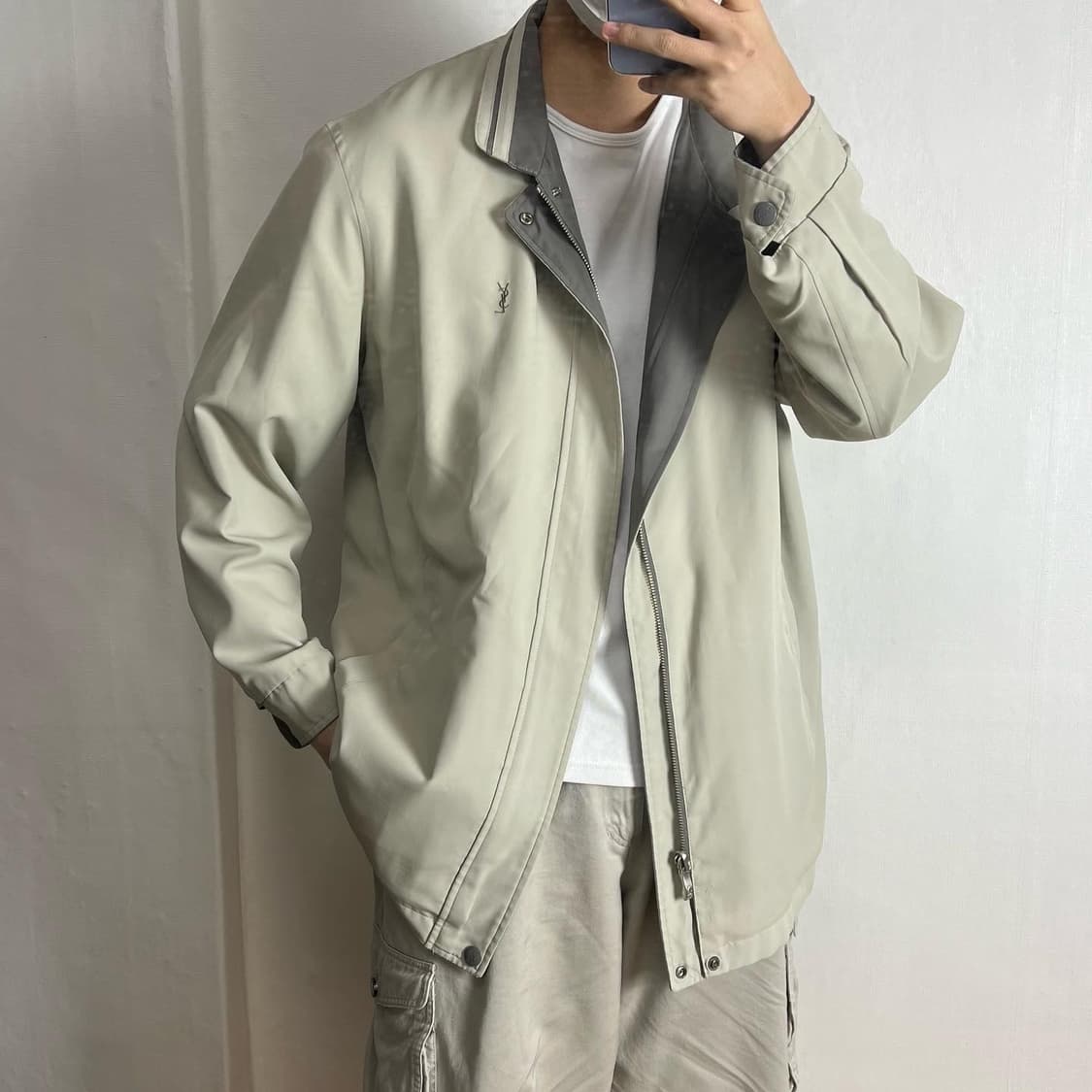 정품 입생로랑 리버시블 블루종 자켓 상품이미지2