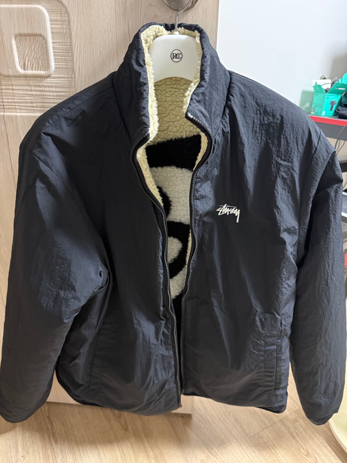 스투시 8볼 쉐르파 자켓 내츄럴 xl 상품이미지3