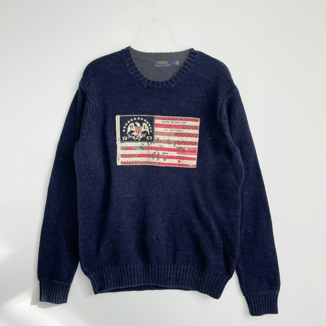 C1 폴로 랄프로렌 성조기 아이코닉 플래그 스웨터 M사이즈 상품이미지1