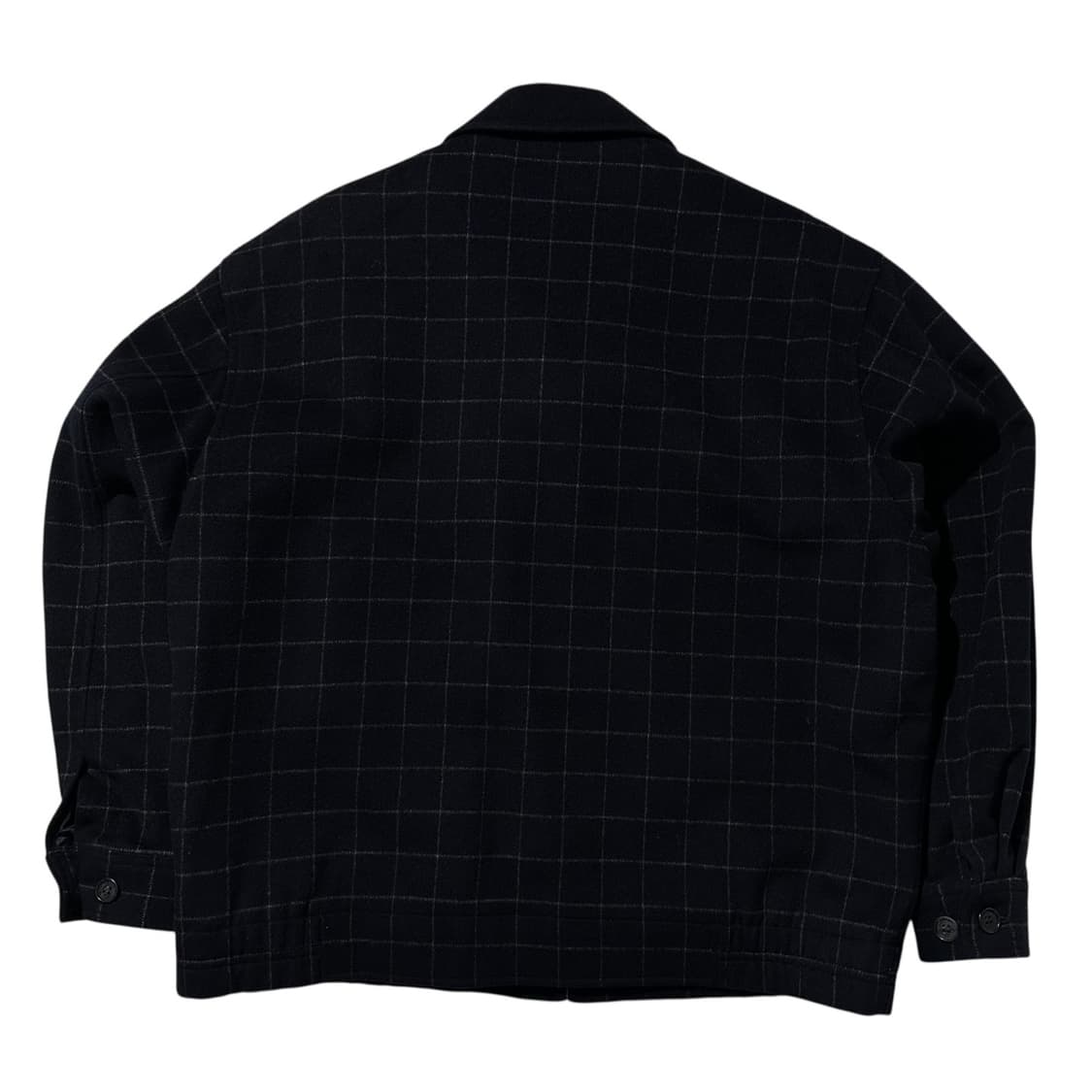 입생로랑 울 체크 블루종 자켓 네이비 상품이미지2