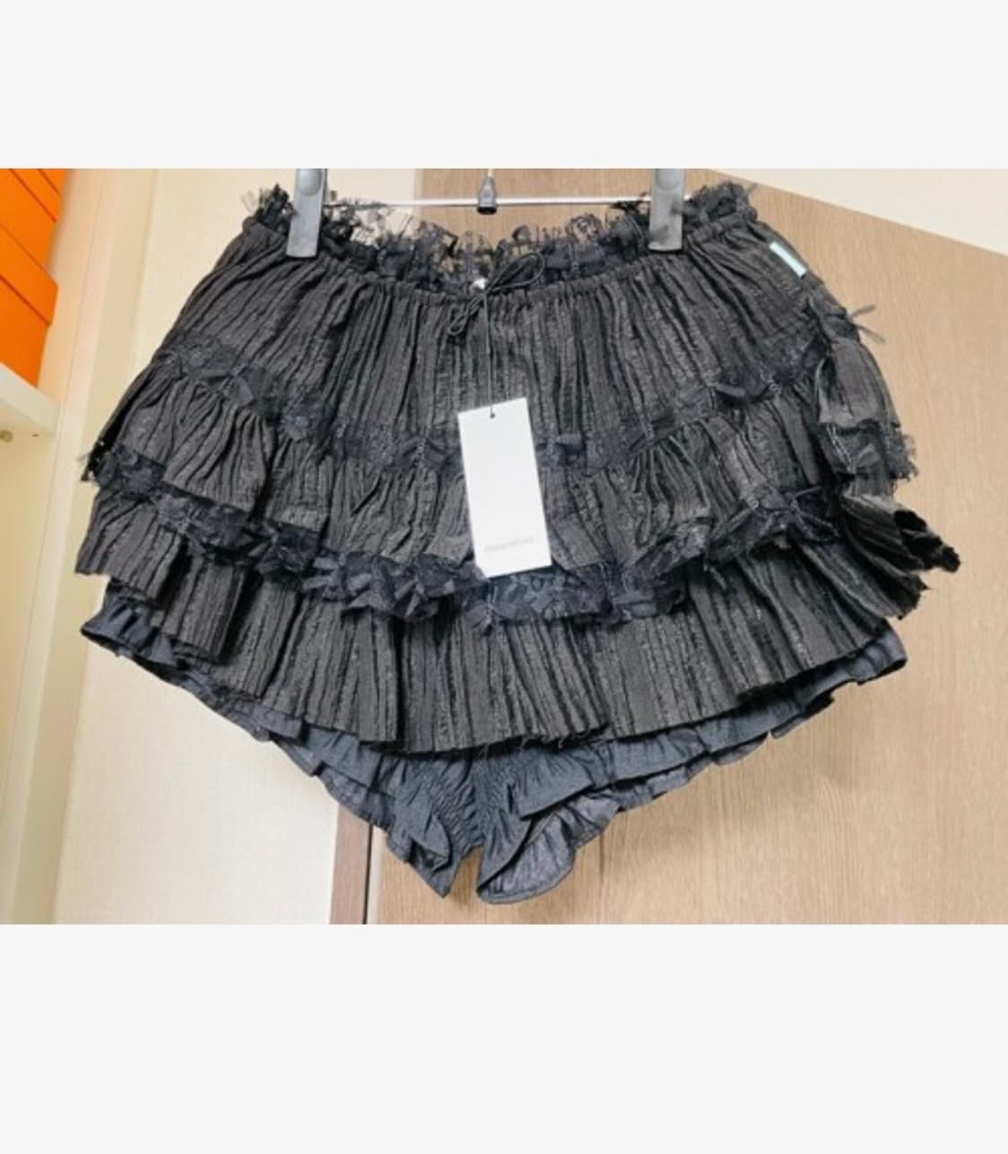 인스턴트펑크 티어드 미니스커트 블랙 상품이미지5