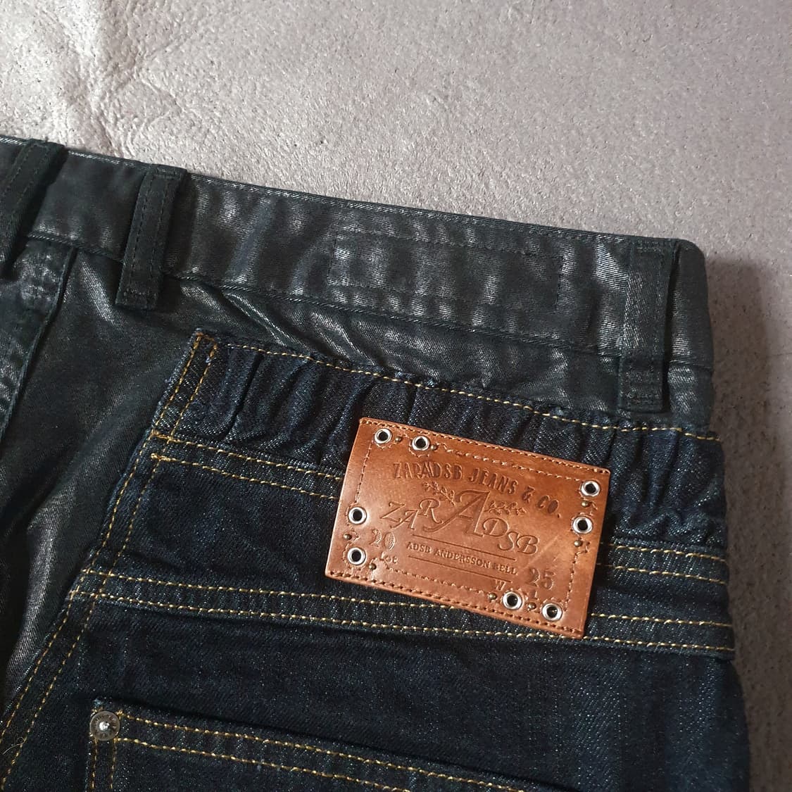 자라 앤더슨벨 컴바인드 레이어드 진 팬츠 42 블랙 상품이미지4