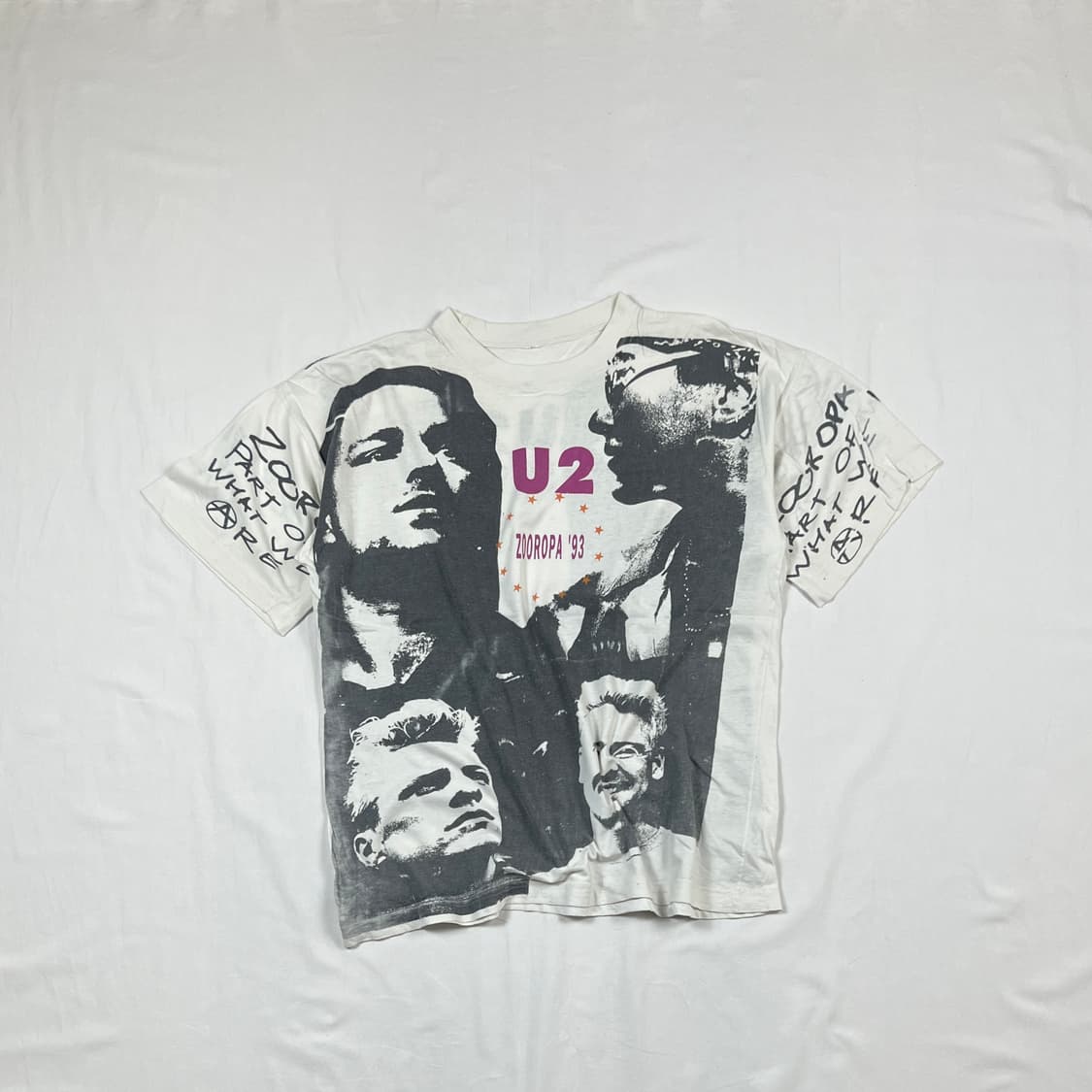 90’s u2 락밴드 93 zooropa 투어 반팔티 상품이미지1