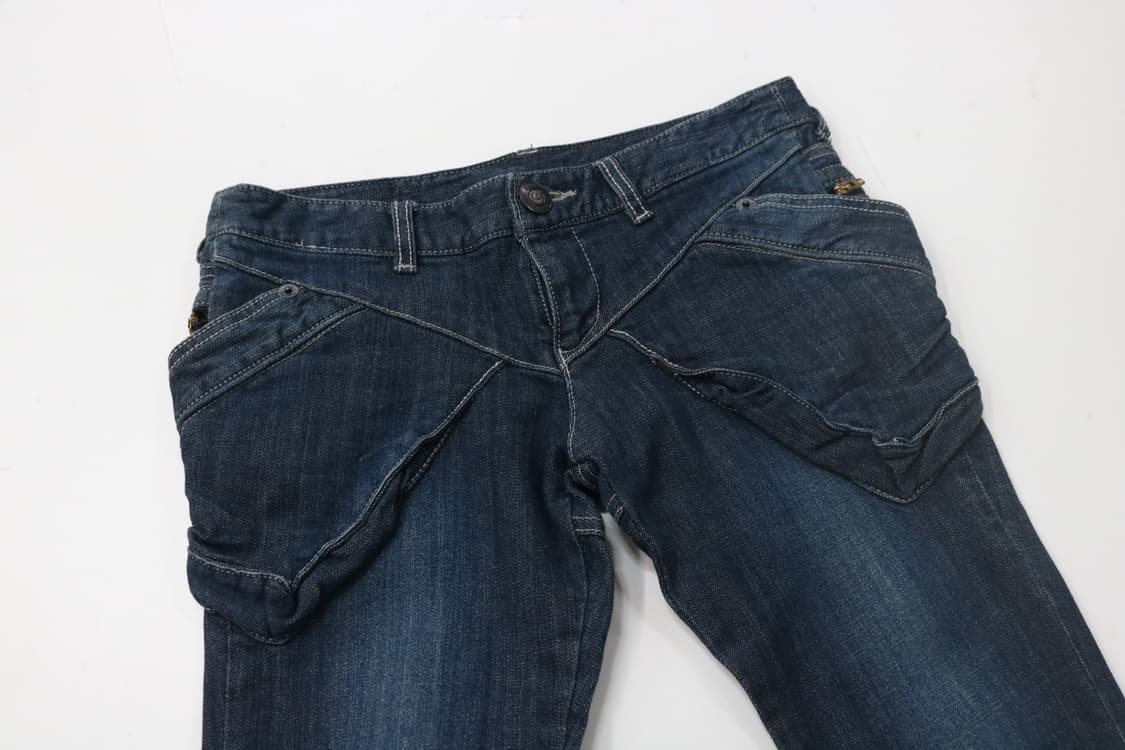 Roar 로어 빈티지 건 플랩 입체 포켓 밑단 지퍼 데님 팬츠 (S) 상품이미지3