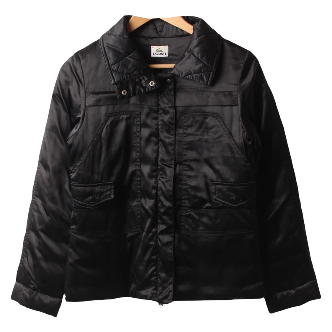 라코스테 블랙 하이넥 버튼 다운 점퍼 / WOMEN L 상품이미지1