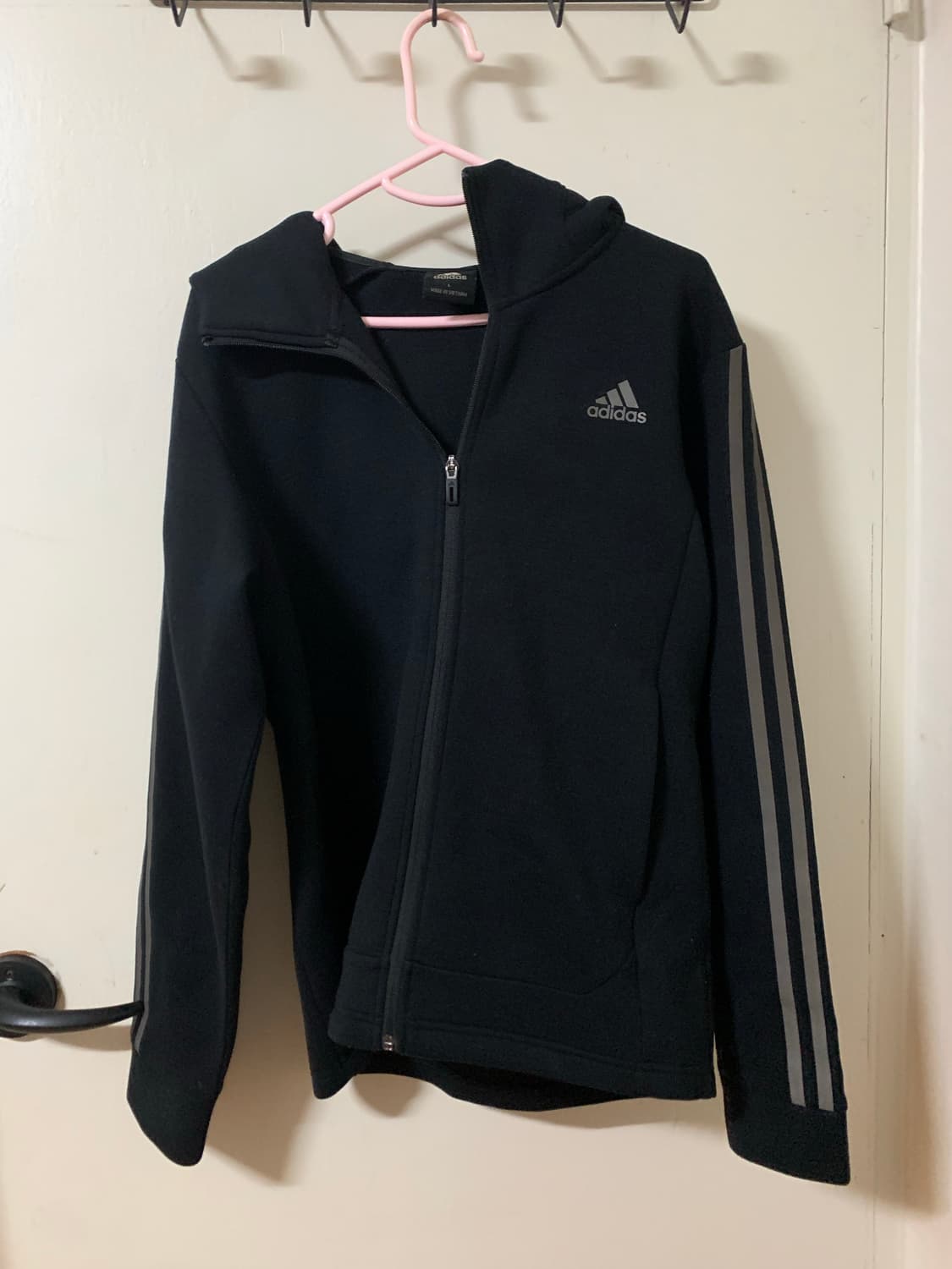 아디다스 검정 삼선 후드집업 L 상품이미지1