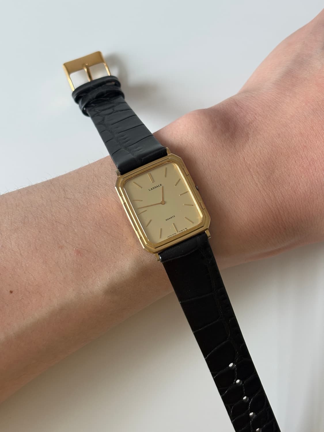 1980년대 Lassale 울트라 슬림 골드 탱크 쿼츠 남성 상품이미지7