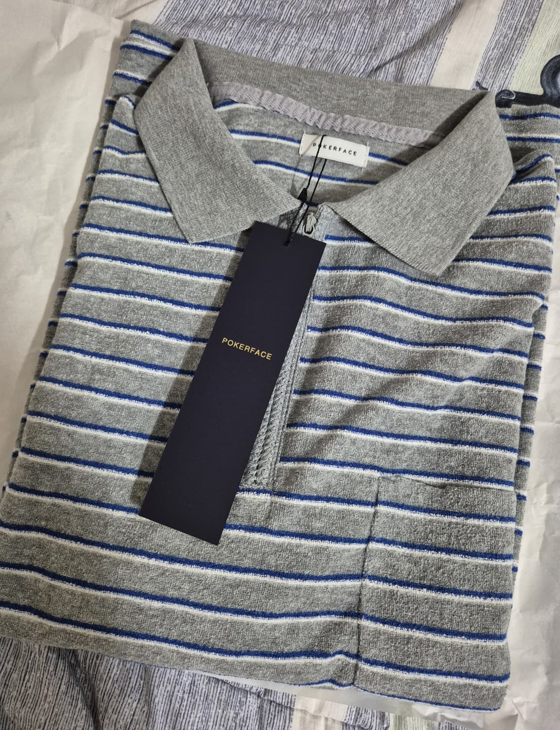 포커페이스 ZIPPER POLO T-SHIRTS GREY 2사이즈 상품이미지1