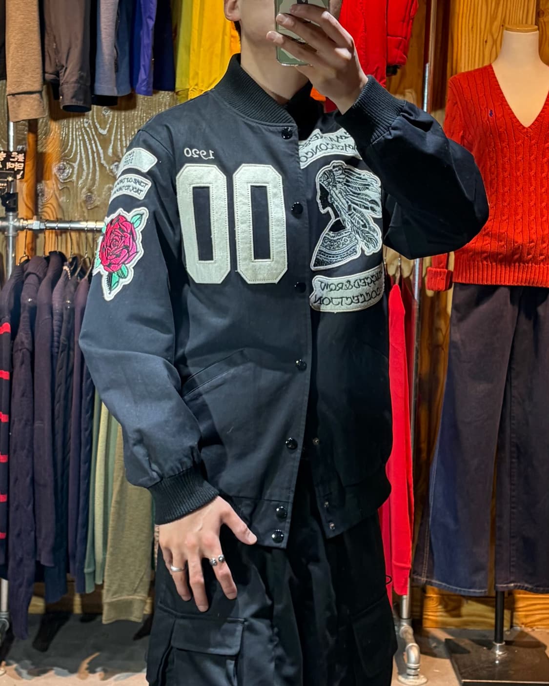 XL 폴더보이즈 인디언 패치 코튼 바시티 상품이미지1