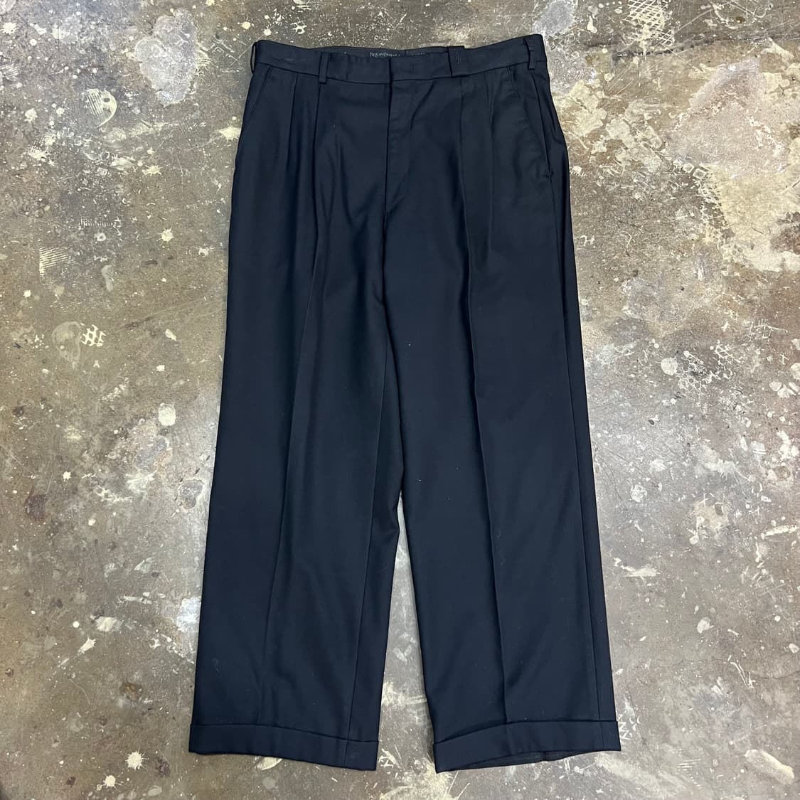 34) 입생로랑 와이드 투턱 울 슬랙스 바지 팬츠 상품이미지1