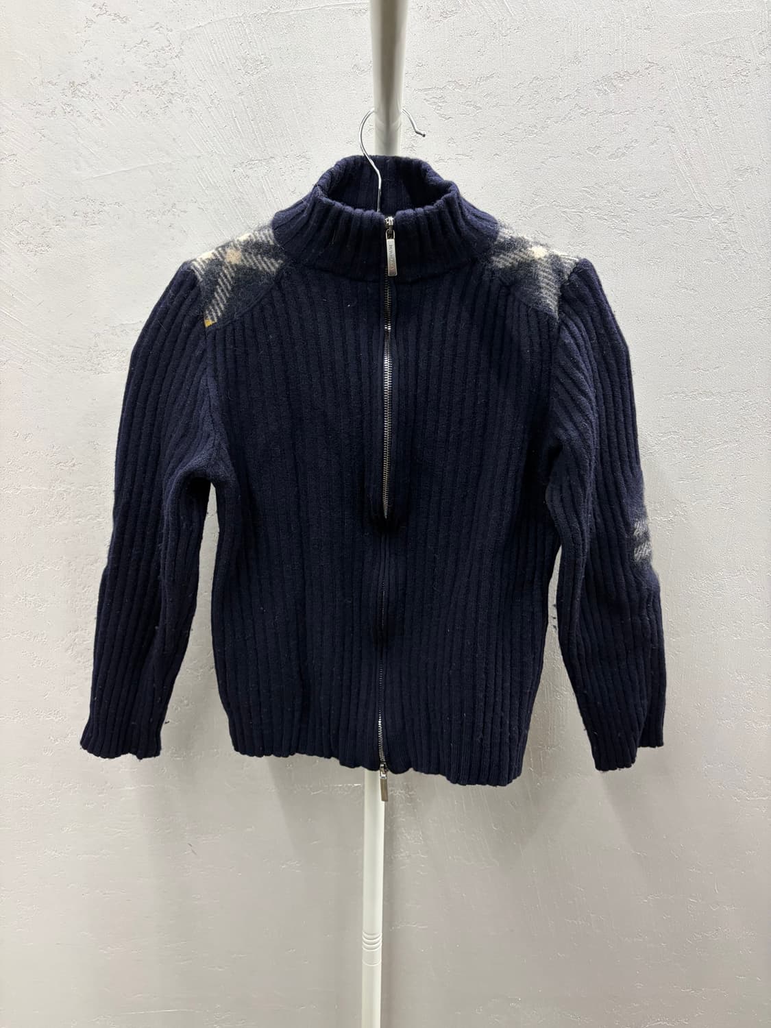 버버리 정품 런던 니트 집업 가디건 네이비 S 상품이미지2