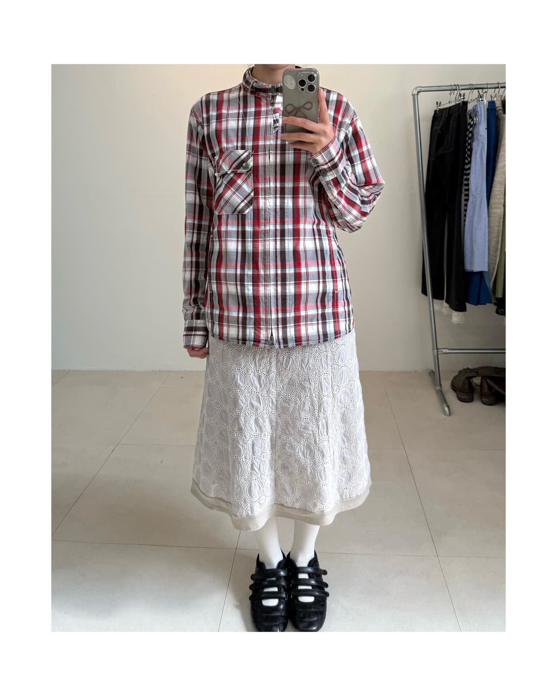 빈티지 체크 셔츠자켓 상품이미지5