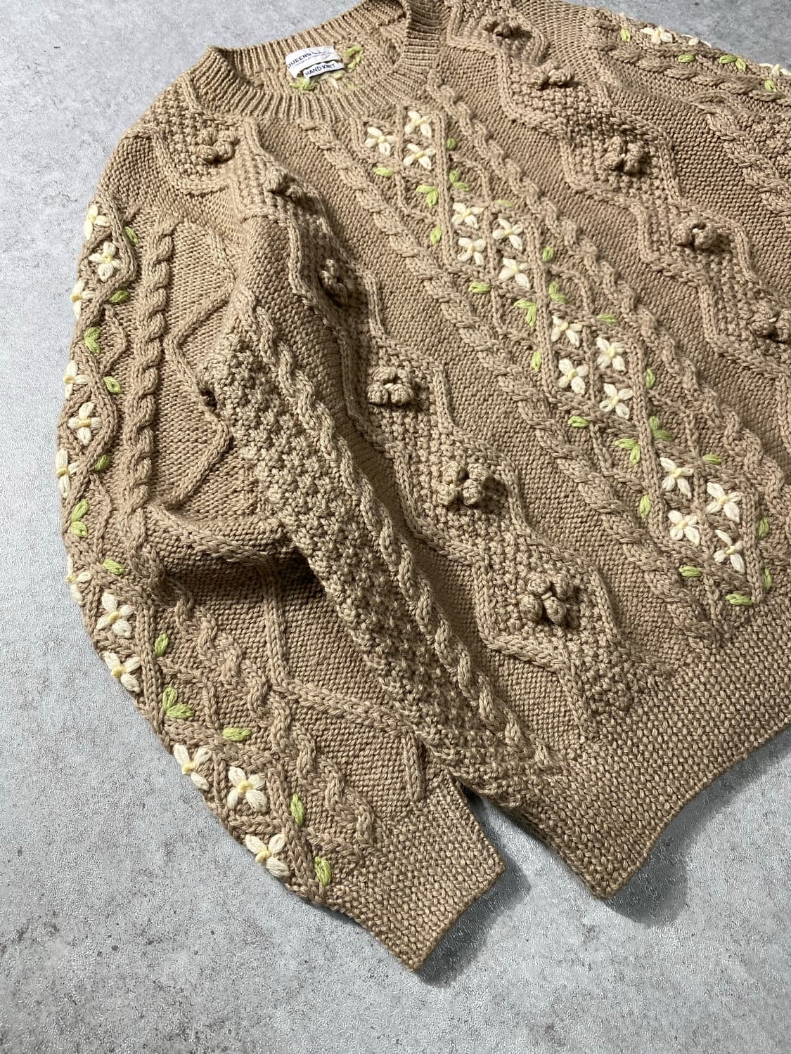 [L] QUEENS COURT 플라워 패턴 울 핸드니트 상품이미지3