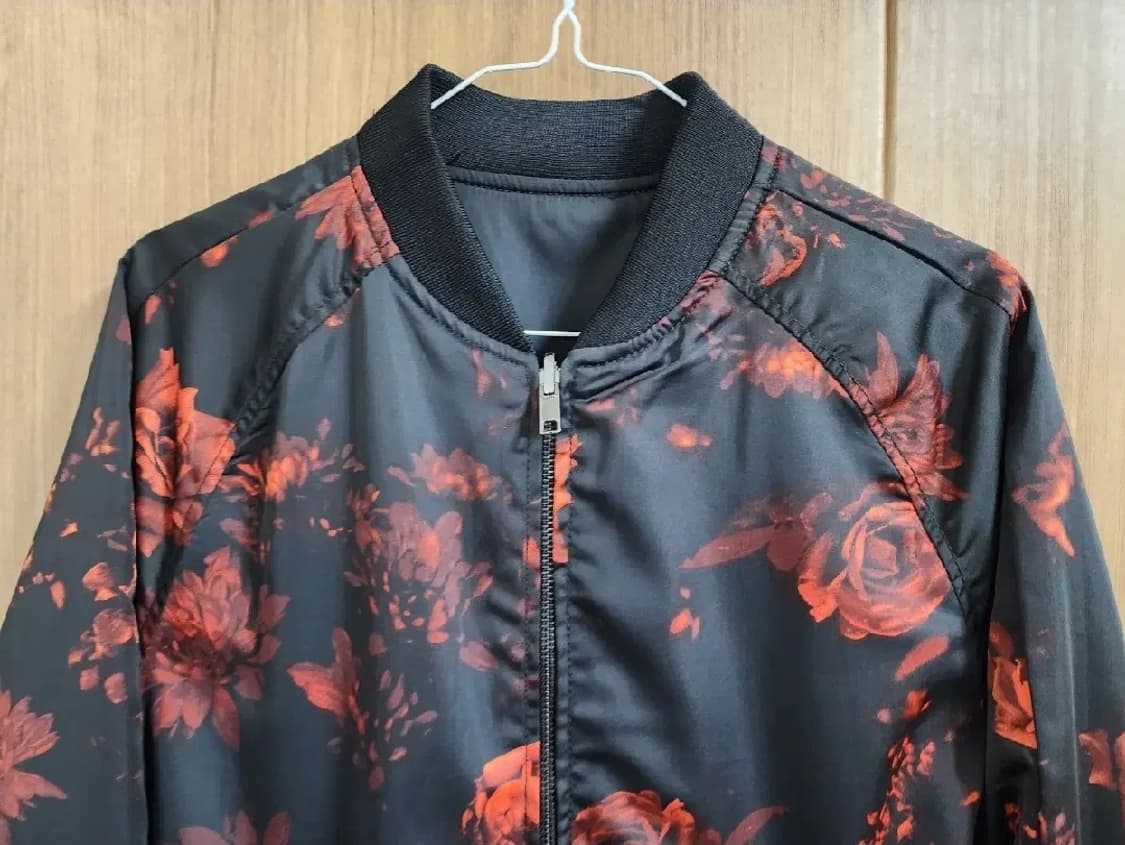 (XS)H&M 플라워 프린팅 양면 블루종 점퍼 상품이미지2