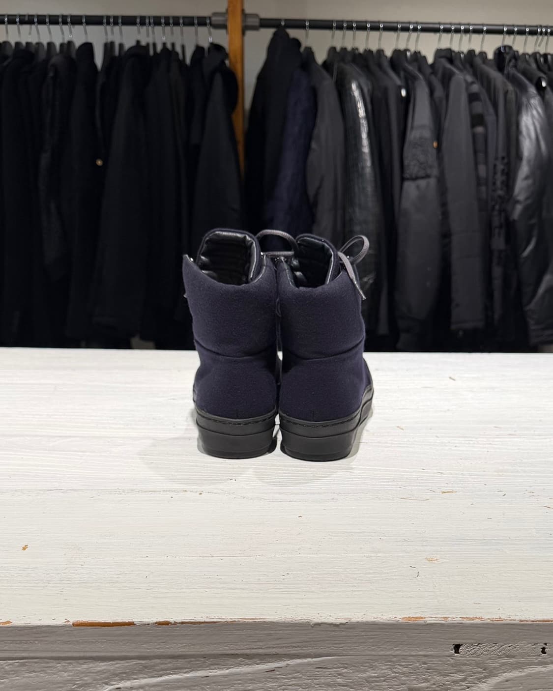 질샌더 네이비 펠트 레이스업 숏 부츠 상품이미지5