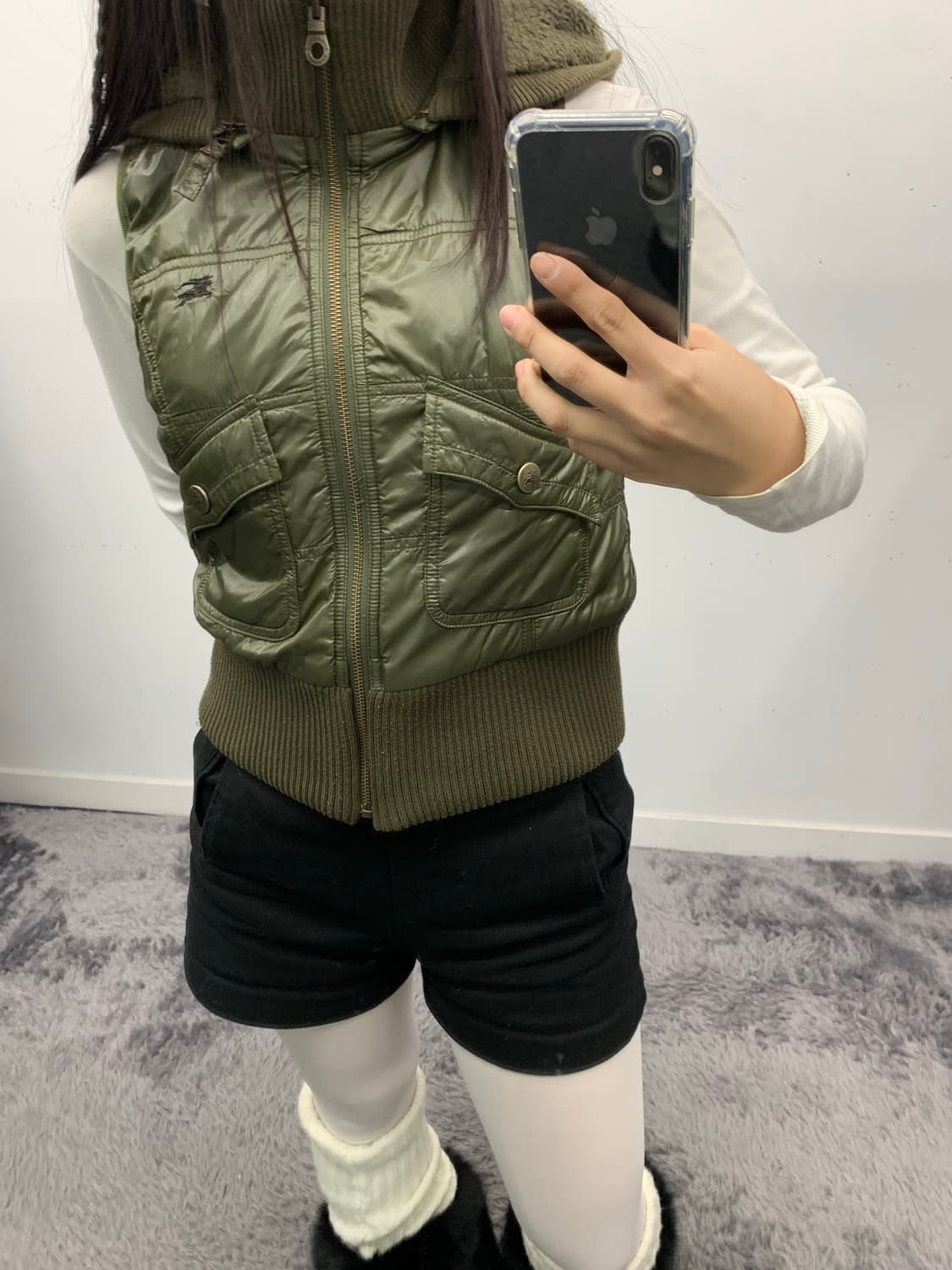 버버리 블루라벨 y2k 리버시블 다운 베스트  상품이미지4