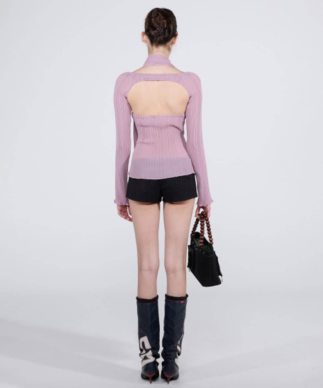 스컬프터 Beaded Scarf Set-Up Top Mauve 스카프 탑 상품이미지2