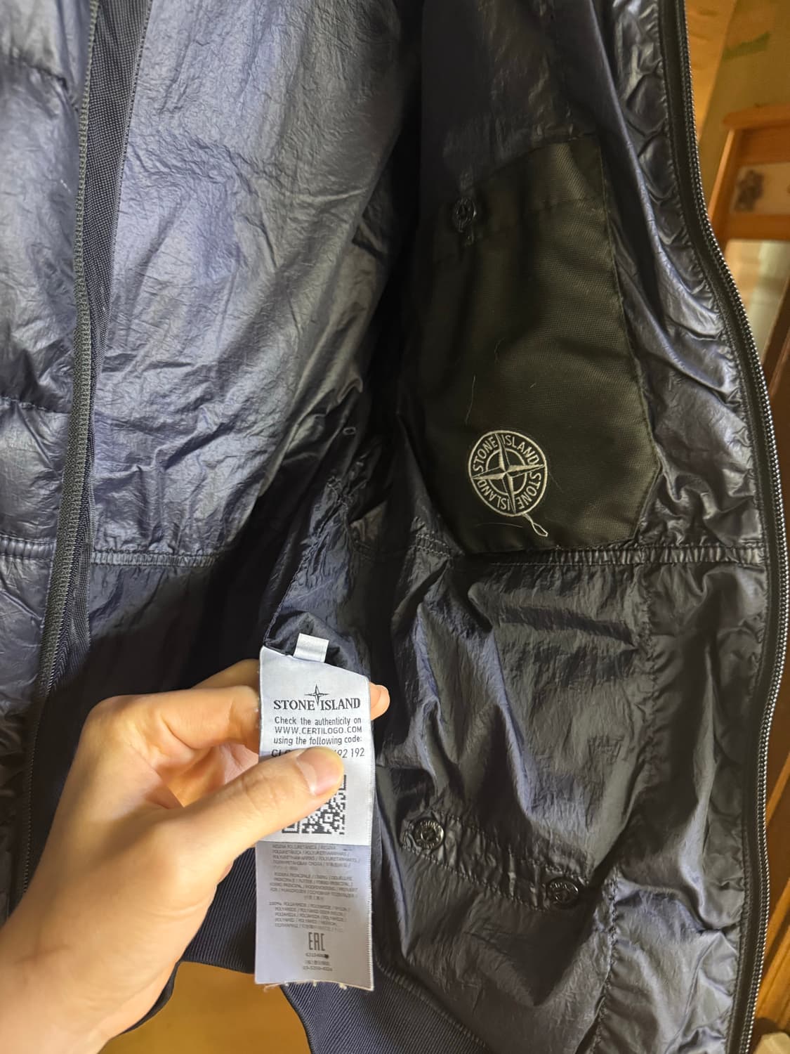 안냐세요 스톤아일랜드 네이비 후드 다운 패딩 xl사이즈 판매랍니다 상급! 상품이미지5