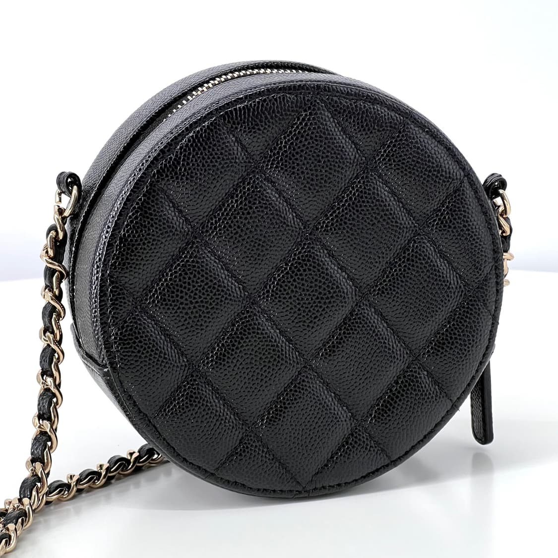 샤넬 캐비어 탬버린 체인 크로스백 블랙 (AP0245) 상품이미지4