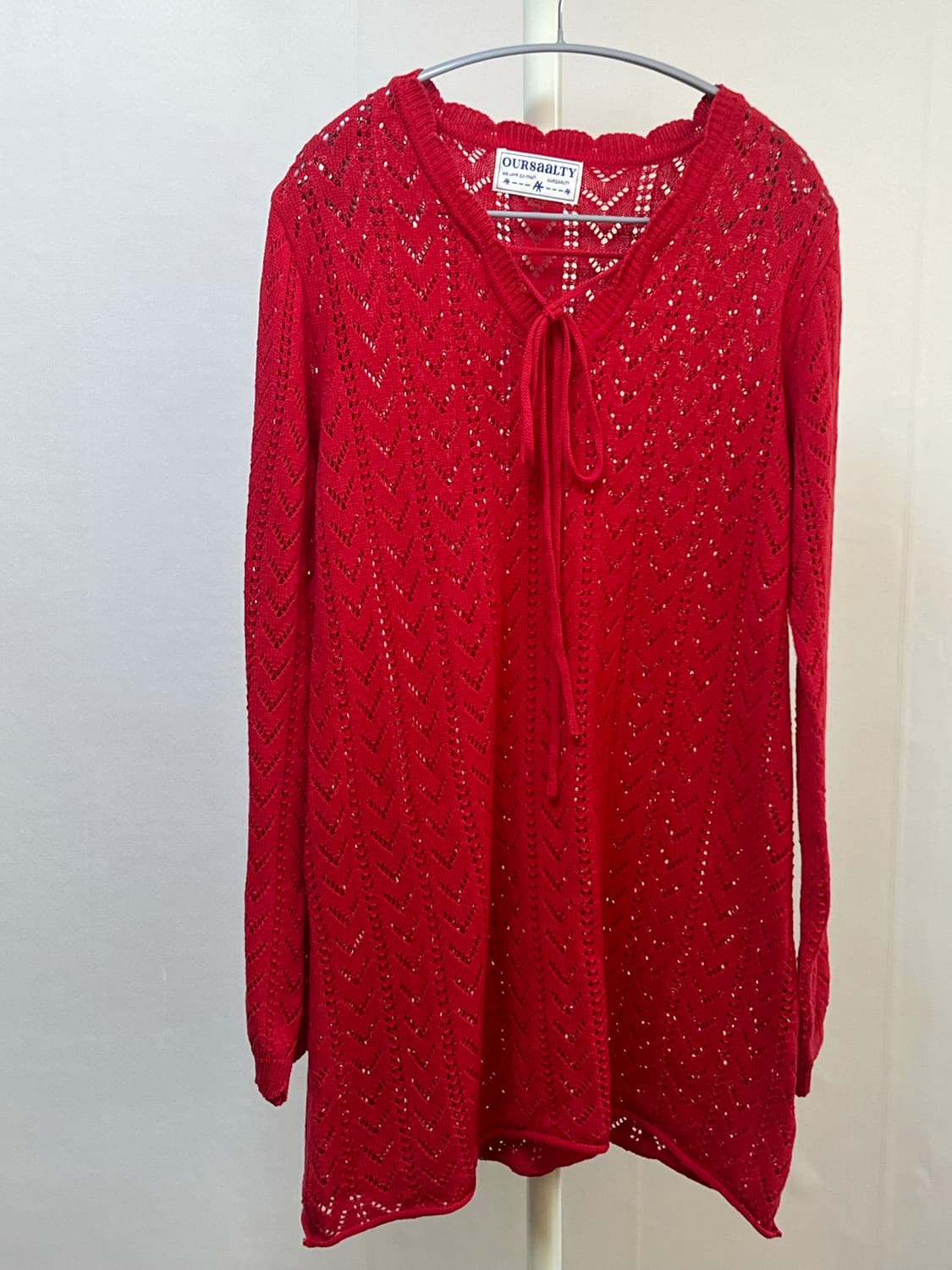 Oursaalty friendly weave midi dress red 상품이미지4