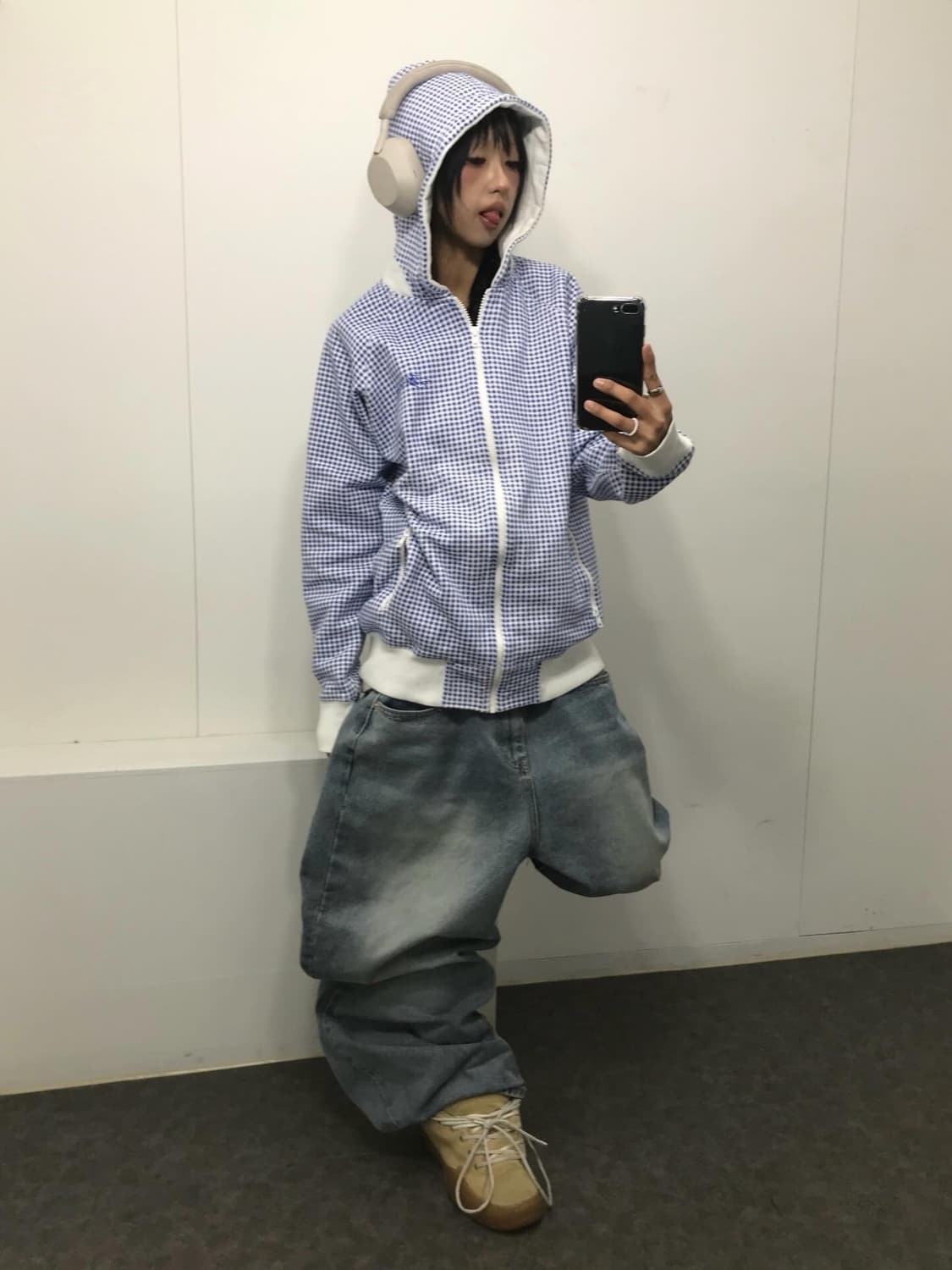 Stussy Check Pattern Hood Zip-Up 상품이미지6