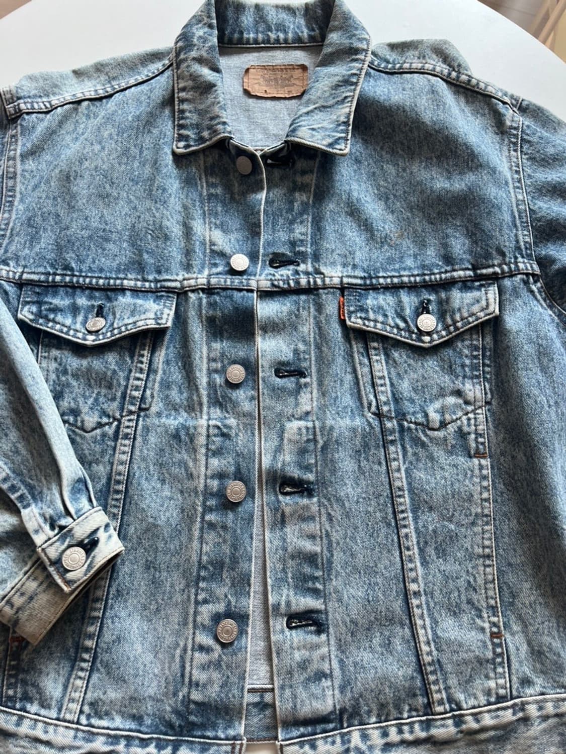 80‘s levis trucker 3세대 트러커 오렌지탭  상품이미지8