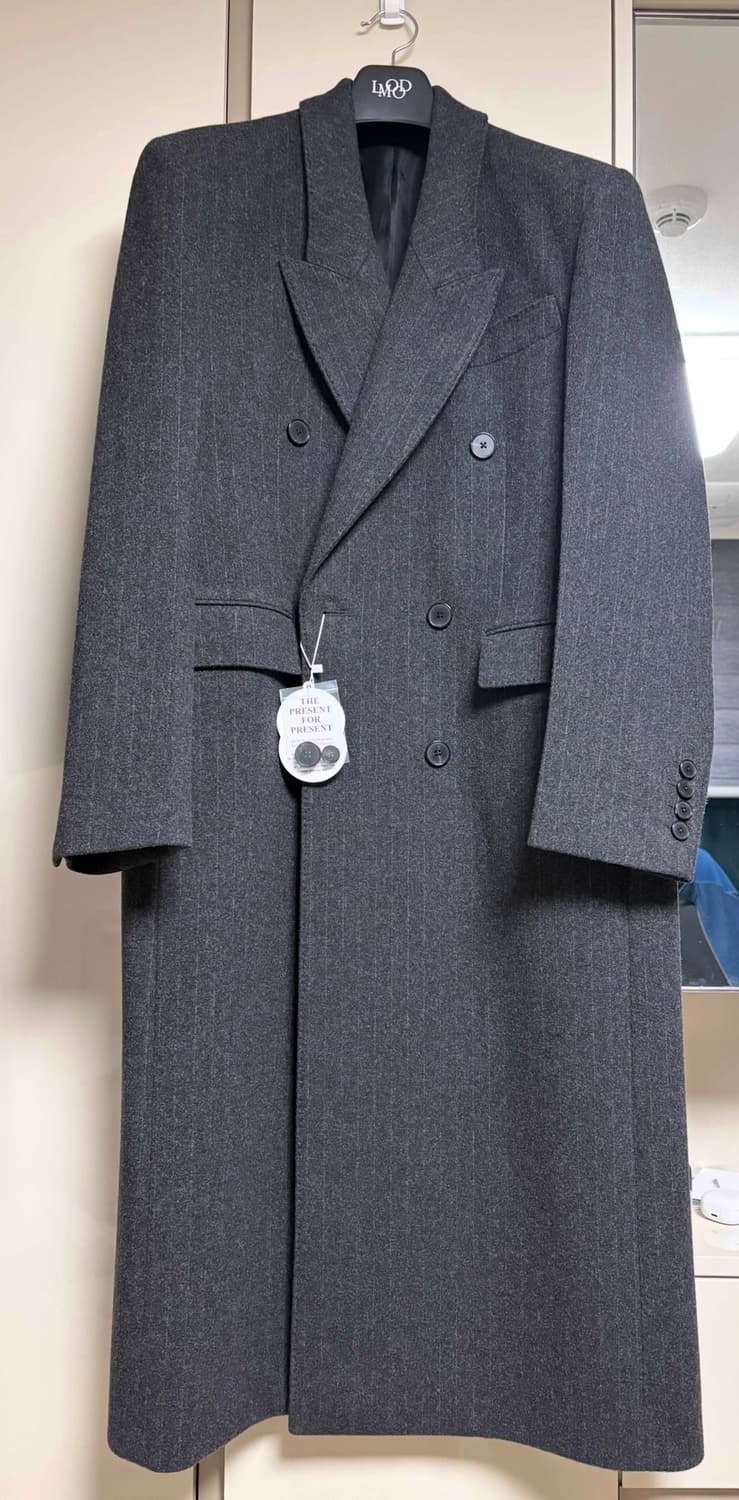 엘무드 발렌티누스 더블 코트 그레이 스트라이프 판매합니다 상품이미지1