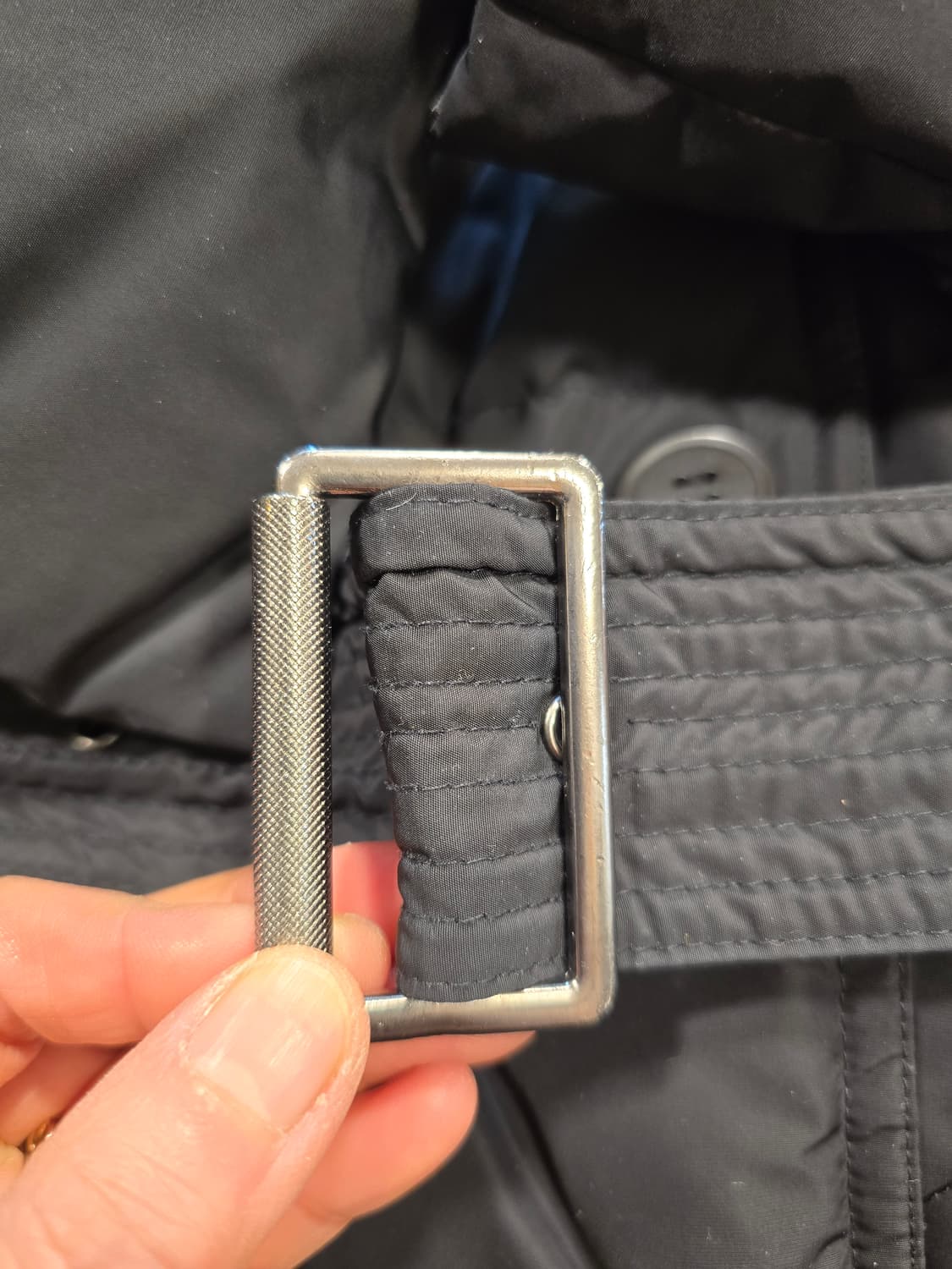 잇미샤 블랙 덕다운 더블 롱패딩 코트 XS(44) 상품이미지10