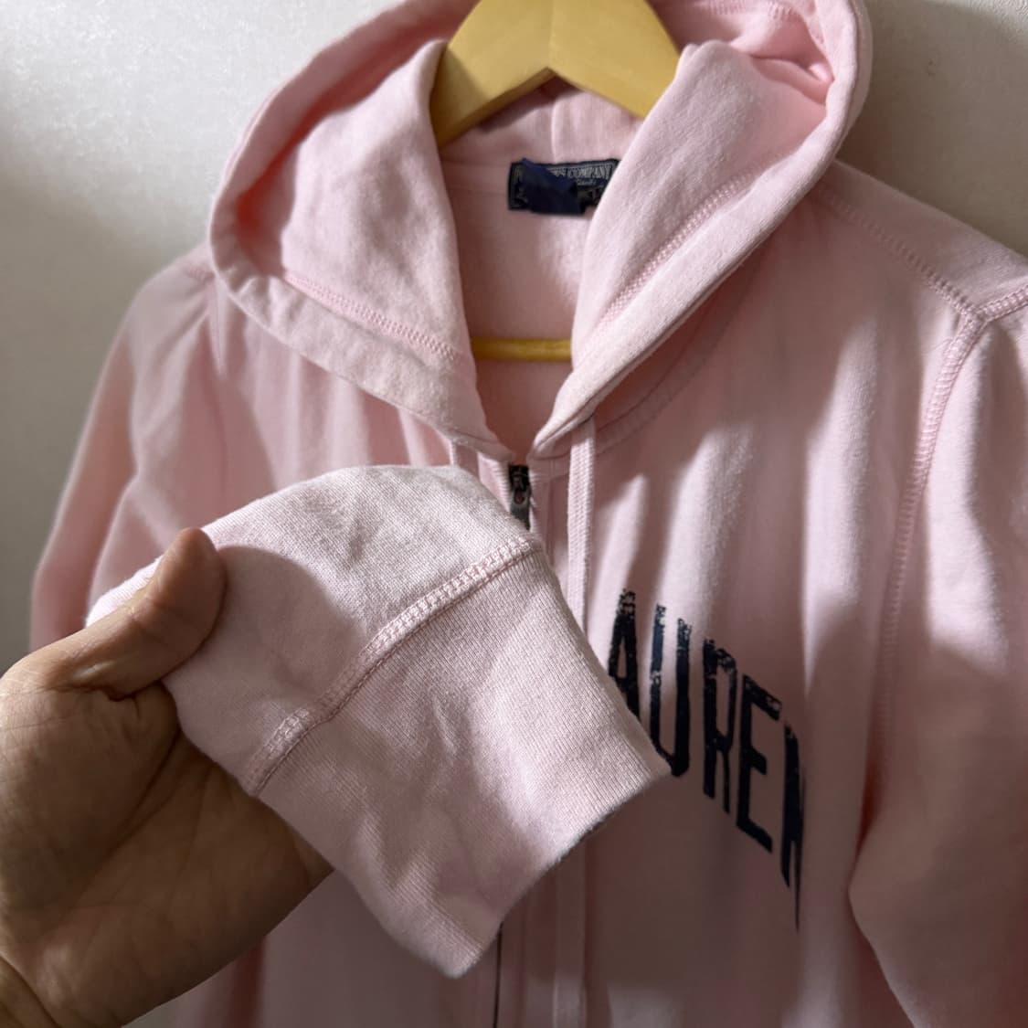 폴로 랄프로렌 젠 빈티지 후드집업 핑크 L (여성 오버핏 66-77정도) 상품이미지5