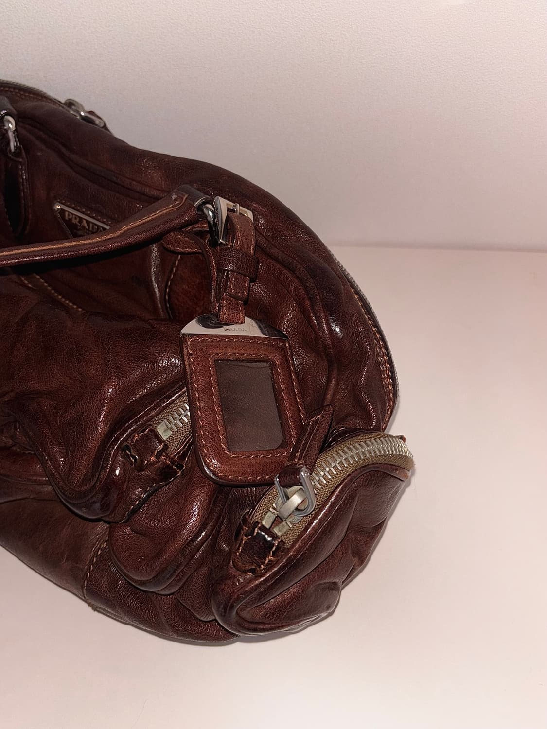 프라다 80-90s 레트로 빈티지 브라운 숄더백 아메리칸 빈티지 오네갸루 상품이미지3