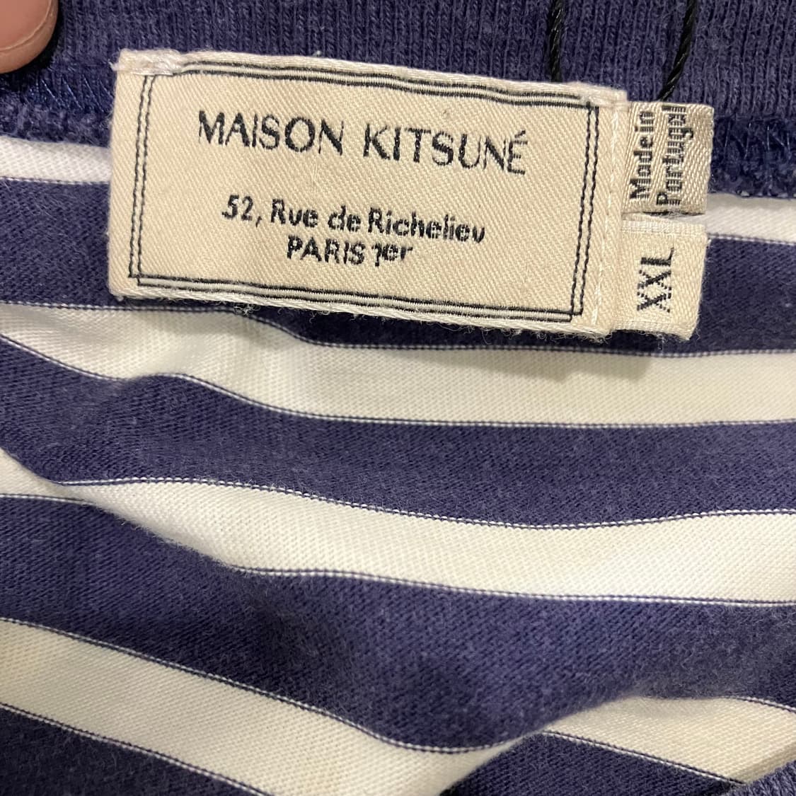 169 메종키츠네 스트라이프 롱슬리브 한글택 상품이미지3