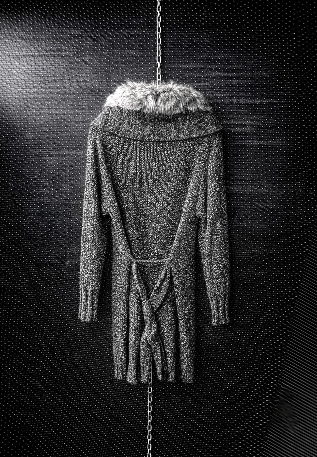 LURE 마블 퍼 롱가디건 상품이미지2