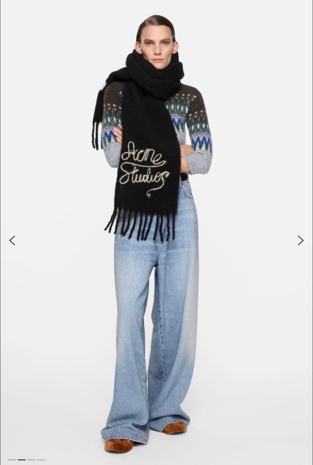 아크네 스튜디오 울 홀리데이 로고 스카프 머플러 상품이미지1