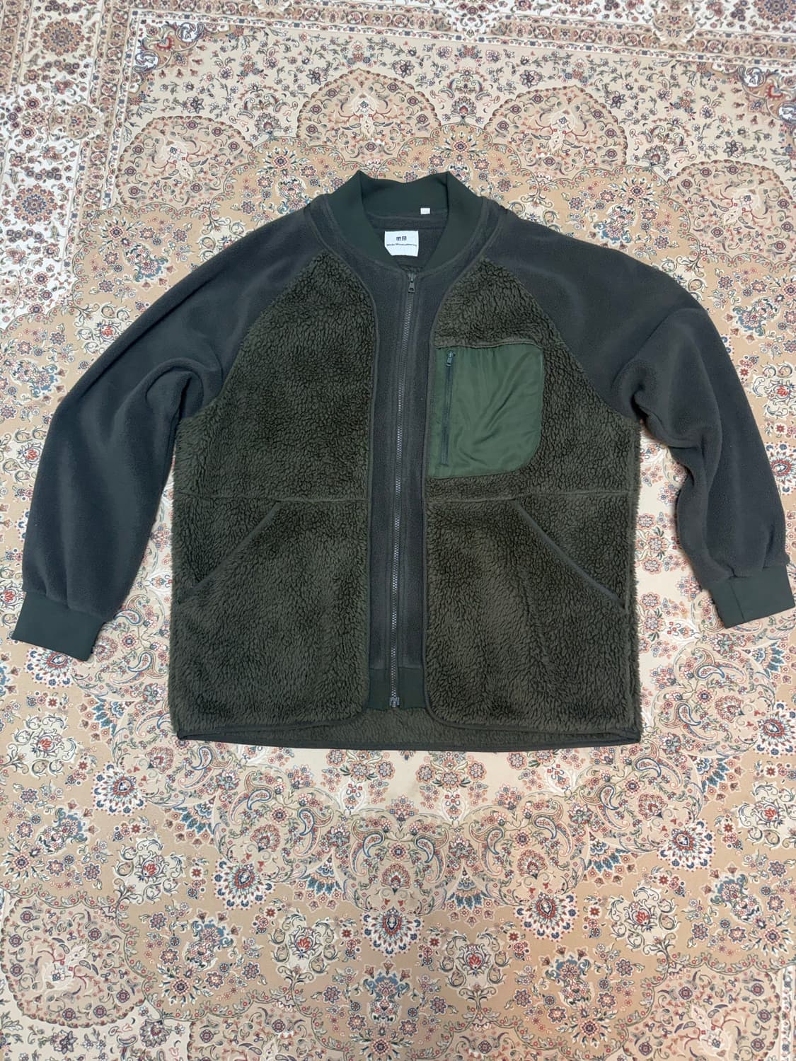 유니클로 화이트마운티니어링 후리스 XL 올리브 상품이미지2