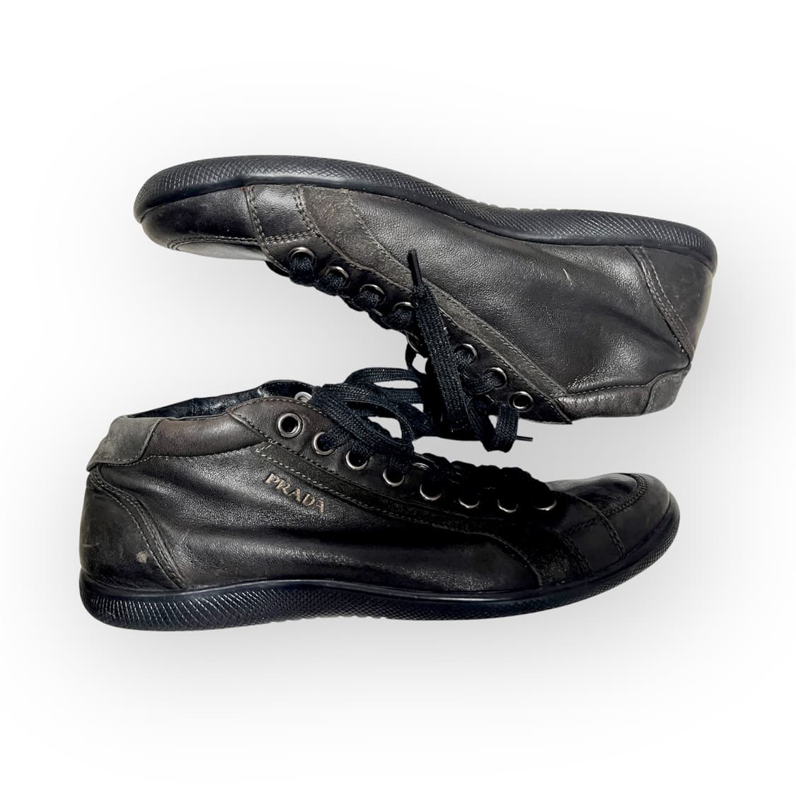 [275] 프라다 스포츠 블랙 레더 미드탑 스니커즈  상품이미지4