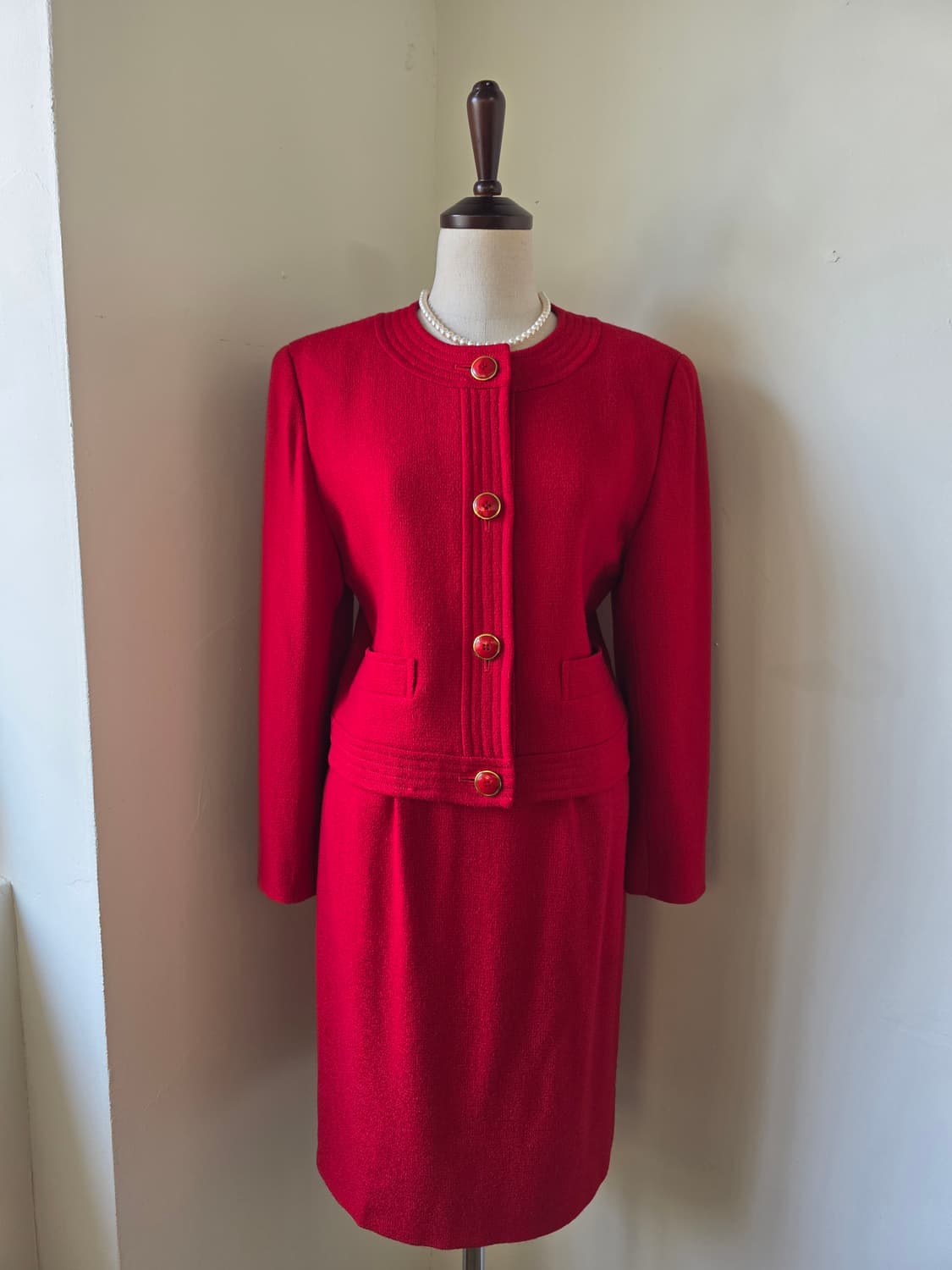 NINA RICCI  니나리치 레드 울 트위드 셋업 상품이미지3