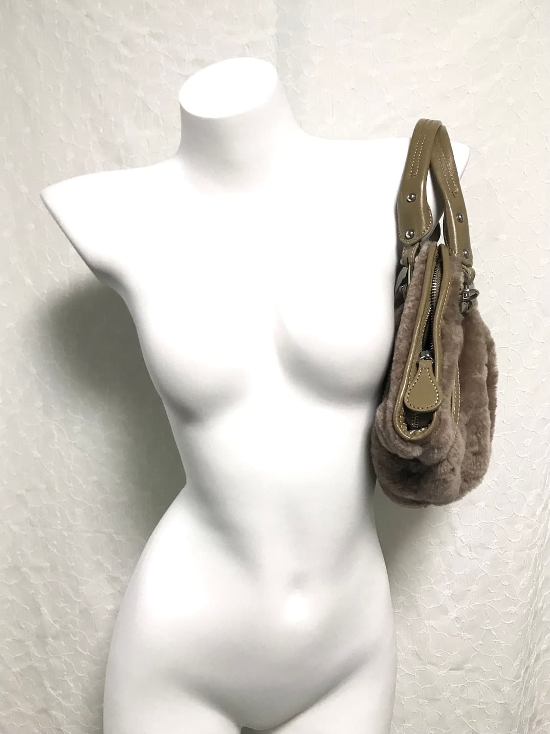 빈티지 페어리 모리 양털 레더 투웨이 가방 토트백 크로스백 상품이미지2