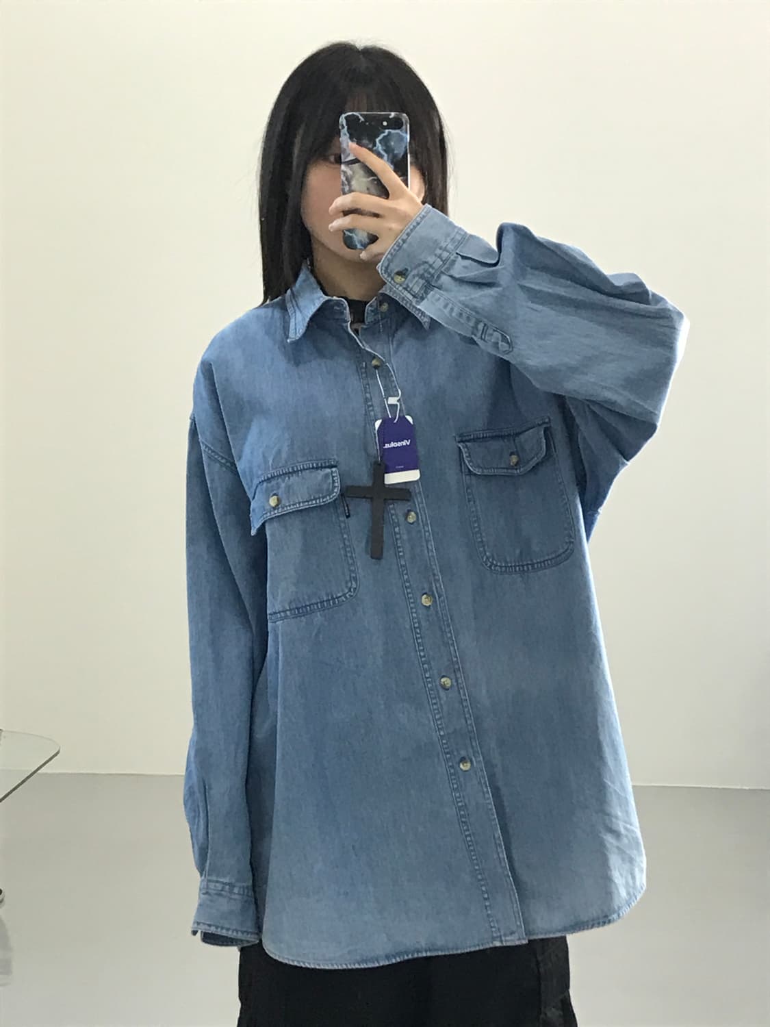 빈티지 컴버스 데님 셔츠 상품이미지2