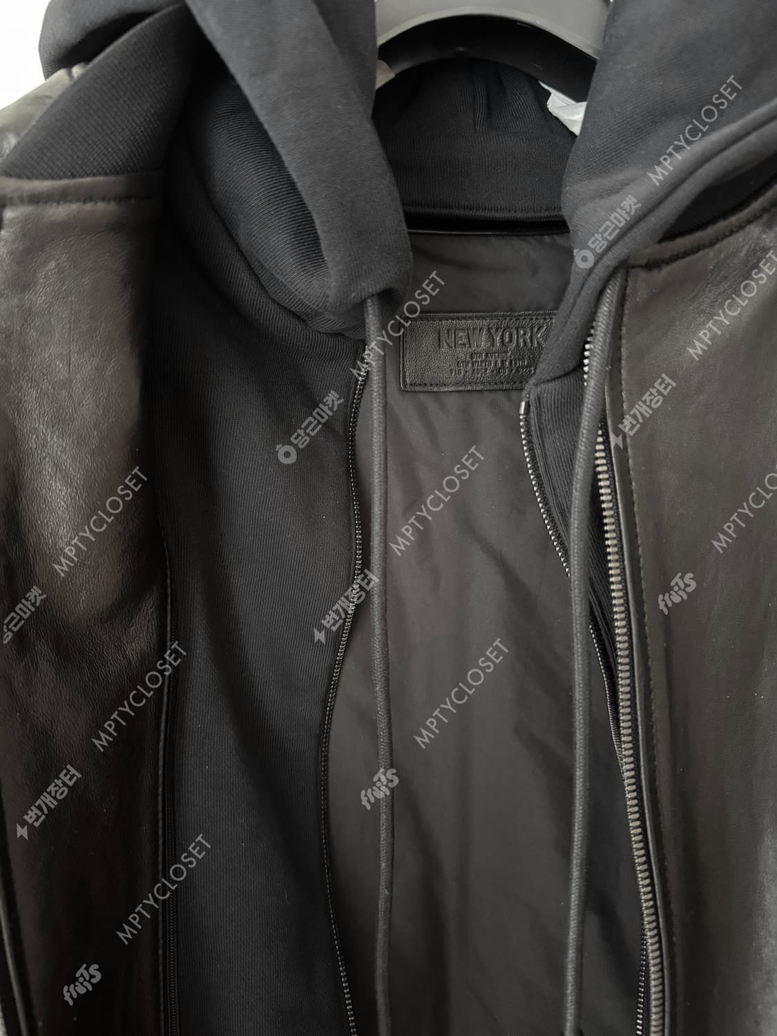 [L] 질스튜어트 뉴욕 램스킨 가죽 후드 MA-1 마원 점퍼 상품이미지5