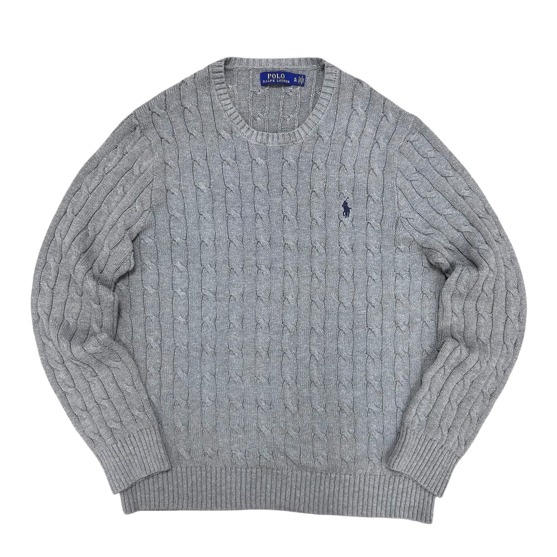 폴로 그레이 케이블 니트(XL) 상품이미지1