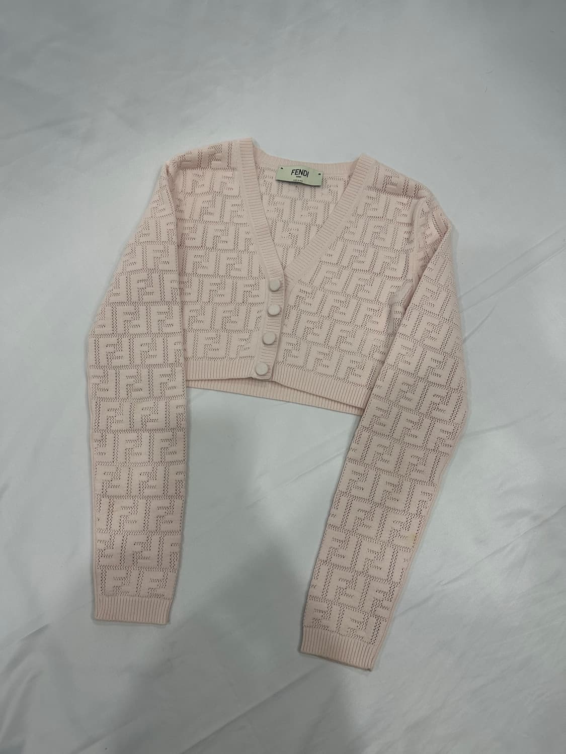 80] Fendi 펜디 FF 모노그램 로고 크롭 가디건 상품이미지5