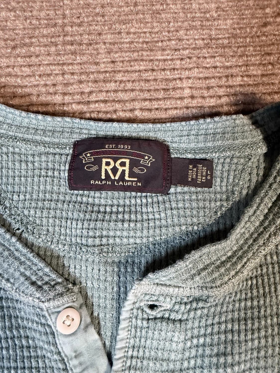 RRL 더블알엘 코튼 와플니트 헨리넥 상품이미지2