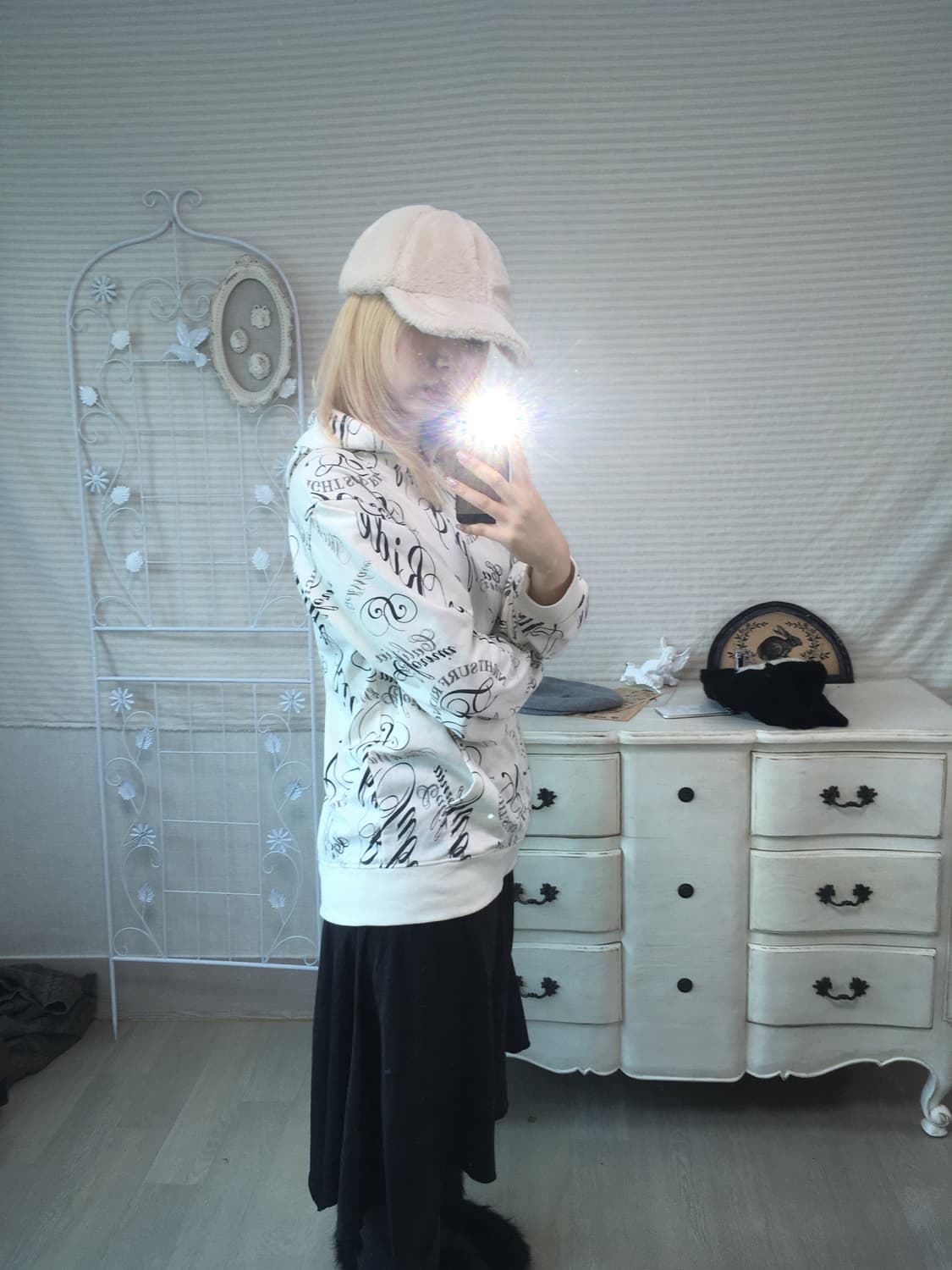 jpn vintage y2k ivory hood zipup 상품이미지3