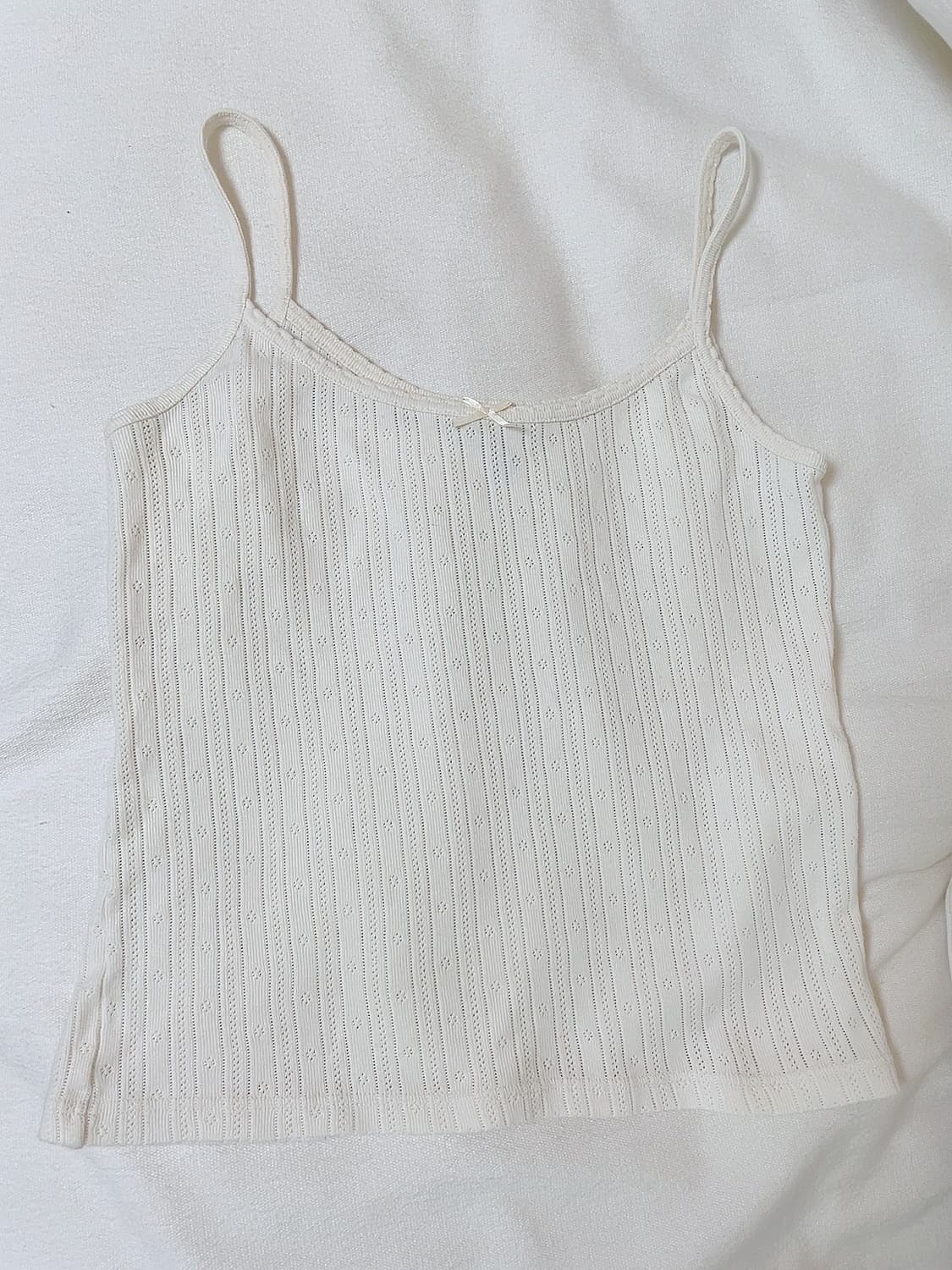 브랜디멜빌 아일렛 포인텔 아이보리 리본 나시 상품이미지3